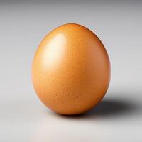 ai generato uno Marrone pollo uovo isolato su bianca sfondo foto