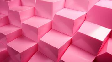 ai generato astratto sfondo di rosa cubi. 3d rendere. 3d illustrazione foto
