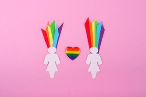 orgoglio mese concetto con LGBTQ bandiera foto