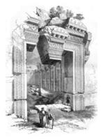 Ingresso porta per il tempio di Giove, nel balbek, roberti opera su Siria, Vintage ▾ incisione. foto