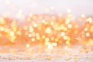 oro astratto bokeh. sfondo con un' Natale e nuovo anni tema. foto