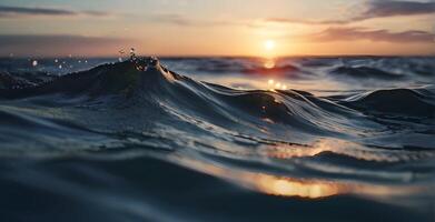 ai generato Visualizza di il bellissimo mare o oceano con onde foto