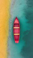 ai generato colorato barca su il mare foto
