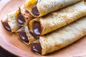 crepes con crema al cioccolato foto