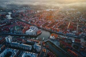 aereo Visualizza di Danzica città nel Polonia. foto