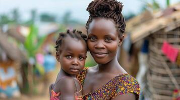 ai generato donna Tenere piccolo bambino foto