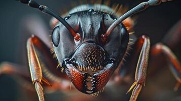 ai generato vicino su formica viso foto