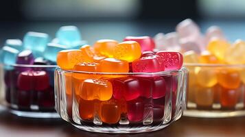 ai generato gelatina gommoso caramelle per bambini merenda foto