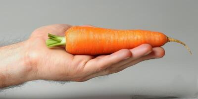 ai generato persona Tenere carota e mazzo di prezzemolo foto