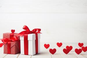 ai generato contento san valentino giorno e amore decorazione concetto. foto