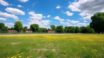 ai generato silenzioso scuola campo senza qualunque attività foto