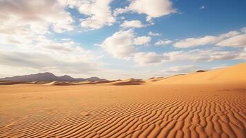 ai generato un isolato deserto natura selvaggia con colline di sabbia dune descrizione foto