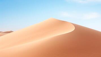 ai generato minimalista sabbia duna paesaggio nel caldo leggero foto
