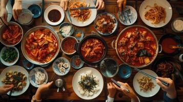 ai generato speziato coreano fermentato cibo kimchi. coreano tradizionale cibo foto