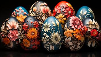ai generato floreale mazzo Pasqua uovo disegni foto