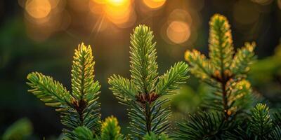 ai generato il luce del sole filtri attraverso il denso baldacchino di alberi nel il foresta, la creazione di un' screziata modello su il foresta pavimento. foto