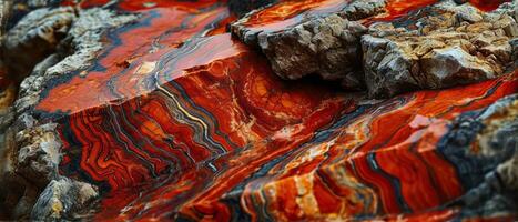 ai generato astratto e intricato marmorizzato roccia struttura con un' vivido Vettore di terra toni la creazione di un' naturale arte pezzo. astratto marmorizzato roccia struttura foto