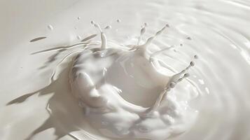 ai generato latte spruzzo isolato su bianca sfondo foto