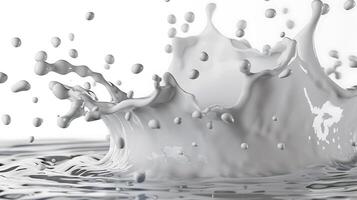 ai generato latte spruzzo isolato su bianca sfondo foto