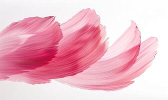 ai generato spazzola ictus somigliante un' rosa petalo. morbido rosa rosa petali su bianca sfondo. foto