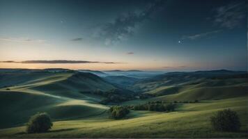 ai generato paesaggio sotto il Luna foto