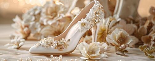 ai generato bridal scarpe foto