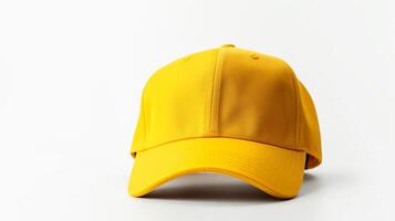 ai generato foto di giallo baseball berretto isolato su bianca sfondo. ai generato