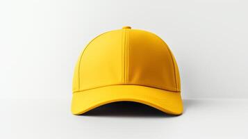 ai generato foto di giallo baseball berretto isolato su bianca sfondo. ai generato