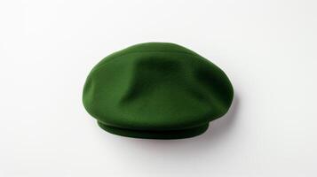 ai generato foto di verde berretto cappello isolato su bianca sfondo. ai generato