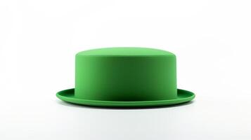 ai generato foto di verde Maiale torta cappello isolato su bianca sfondo. ai generato