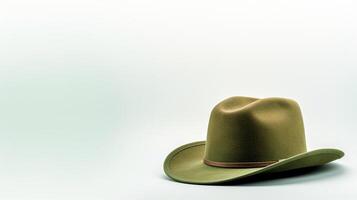 ai generato foto di verde cowboy cappello isolato su bianca sfondo. ai generato