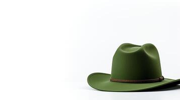 ai generato foto di verde cowboy cappello isolato su bianca sfondo. ai generato