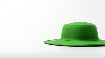 ai generato foto di verde sole cappello isolato su bianca sfondo. ai generato