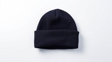 ai generato foto di Marina Militare blu Beanie cappello isolato su bianca sfondo. ai generato