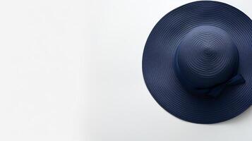 ai generato foto di Marina Militare blu sole cappello isolato su bianca sfondo. ai generato