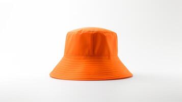 ai generato foto di arancia secchio cappello isolato su bianca sfondo. ai generato