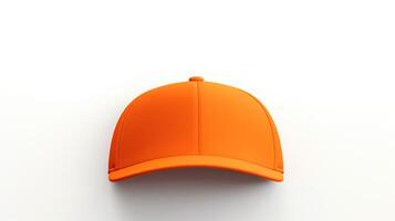 ai generato foto di arancia visiera berretto isolato su bianca sfondo. ai generato