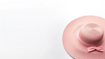 ai generato foto di rosa sole cappello isolato su bianca sfondo. ai generato