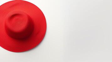 ai generato foto di rosso sole cappello isolato su bianca sfondo. ai generato