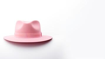 ai generato foto di rosa Panama cappello isolato su bianca sfondo. ai generato