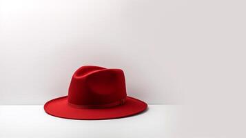 ai generato foto di rosso Panama cappello isolato su bianca sfondo. ai generato