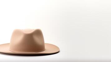 ai generato foto di beige trilby cappello isolato su bianca sfondo. ai generato