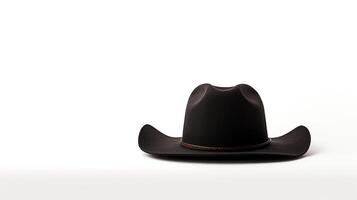 ai generato foto di nero cowboy cappello isolato su bianca sfondo. ai generato