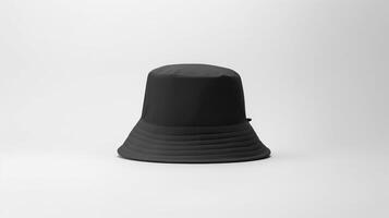 ai generato foto di nero secchio cappello isolato su bianca sfondo. ai generato