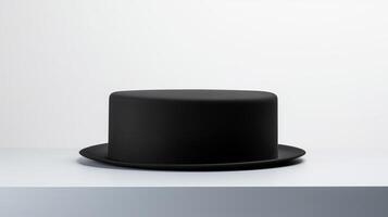 ai generato foto di nero Maiale torta cappello isolato su bianca sfondo. ai generato