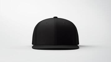 ai generato foto di nero snapback isolato su bianca sfondo. ai generato