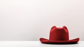 ai generato foto di rosso cowboy cappello isolato su bianca sfondo. ai generato