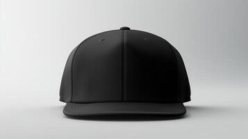 ai generato foto di nero snapback isolato su bianca sfondo. ai generato