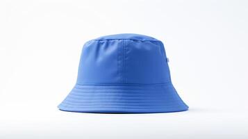 ai generato foto di blu secchio cappello isolato su bianca sfondo. ai generato