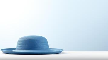 ai generato foto di blu sole cappello isolato su bianca sfondo. ai generato
